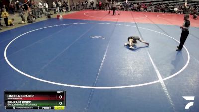 64 lbs Quarterfinal - Ephraim Roiko, UNC (United North Central) vs Lincoln Graber, Worthington