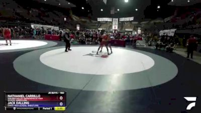 160 lbs 7th Place Match - Nathaniel Carrillo, Golden Valley (Bakersfield) High School Wrestling vs Jack Dalling, Chico High School Wrestling