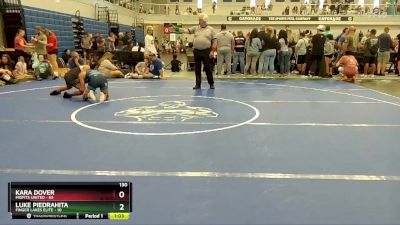 130 lbs Round 3 (6 Team) - Kara Dover, Misfits United vs Luke Piedrahita, Finger Lakes Elite