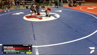 74 lbs Cons. Semi - Isiah Doane, Cody Wrestling Club vs Grayson Boss, Jackson Hole Wrestling Club