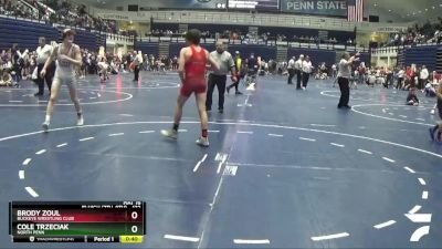 132 lbs Cons. Semi - Brody Zoul, Buckeye Wrestling Club vs Cole Trzeciak, North Penn