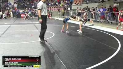 55 lbs Quarterfinal - Zoe Carlson, SlyFox Wrestling Academy vs Finley Kuhlman, Oakley