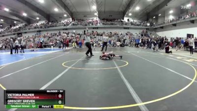 50 lbs Cons. Round 2 - Victoria Palmer, Team Owls Wrestling Club-AA vs Gregory Greven, Rolla Wrestling Club-AAA