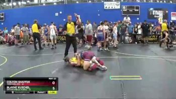 107 lbs Quarterfinals (8 Team) - Blayne Kuschel, Untouchables Purple vs Colton Shaffer, Team Iowa Red