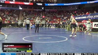 2A-113 lbs Cons. Round 4 - Brayden Maury, West Delaware, Manchester vs Jacob Zabka, Algona