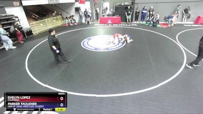 100 lbs Champ. Round 1 - Evelyn Lopez, California vs Parker Faulkner, Lion Of Judah Wrestling Academy