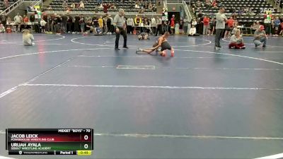 70 lbs Quarterfinal - Jacob Leick, Powerhouse Wrestling Club vs Urijah Ayala, Sebolt Wrestling Academy