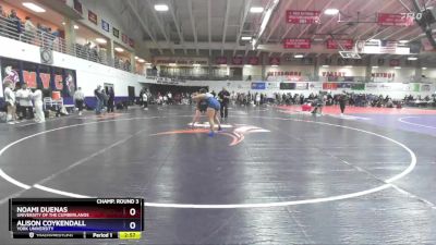 191 lbs Champ. Round 3 - Alison Coykendall, York University vs Noami Duenas, University Of The Cumberlands