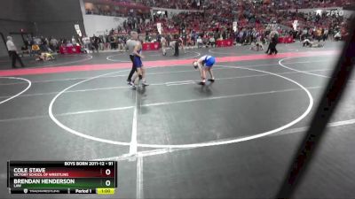 91 lbs Quarterfinal - Cole Stave, Victory School Of Wrestling vs Brendan Henderson, LAW