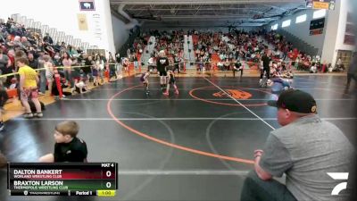 49-53 lbs Quarterfinal - Braxton Larson, Thermopolis Wrestling Club vs Dalton Bankert, Worland Wrestling Club