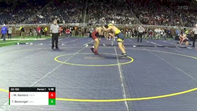 D2-190 lbs Quarterfinal - Michael Romero, Fremont HS vs Ty Bensinger, Gaylord HS