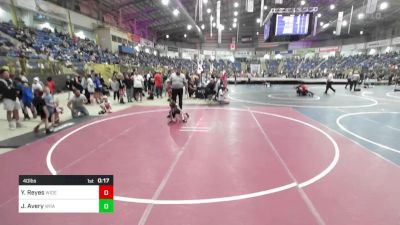 40 lbs Consi Of 4 - Yoel Reyes, Widefield Wrestling Club vs Jace Avery, Wranglers Wrestling