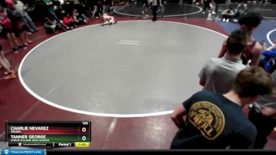 120 lbs Cons. Round 3 - Tanner George, Coeur D`Alene High School vs Charlie Nevarez, Weiser