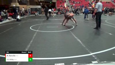 130 lbs 3rd Place Match - Kash Kirby, Blackwell Wrestling Club vs Maverick Renville, Augusta Wrestling Club