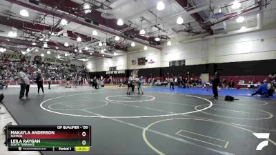 130 lbs Cons. Round 2 - Makayla Anderson, Sultana vs Leila Raygan, South Torrance