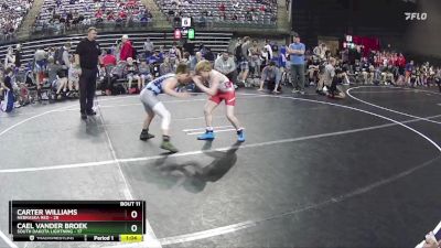 100 lbs Finals (8 Team) - Cael Vander Broek, South Dakota Lightning vs Carter Williams, Nebraska Red