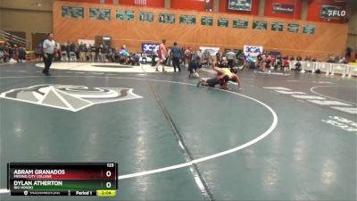 125 lbs Cons. Semi - Dylan Atherton, Rio Hondo vs Abram Granados, Fresno City College