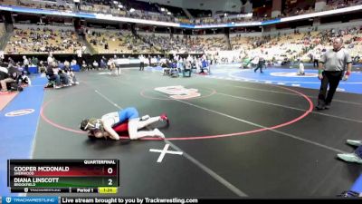 125 Class 1 lbs Quarterfinal - Cooper McDonald, Sherwood vs Diana Linscott, Brookfield