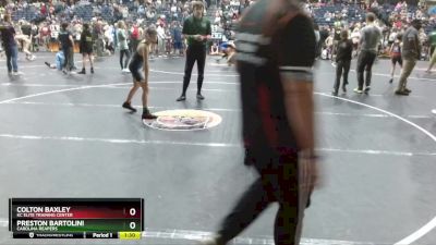 95 lbs Cons. Semi - Preston Bartolini, Carolina Reapers vs Colton Baxley, KC Elite Training Center