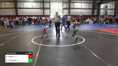 44 lbs Consi Of 8 #2 - Kamden Foster, Hudson Falls vs Brayden Crowley-Skroski, Spazz