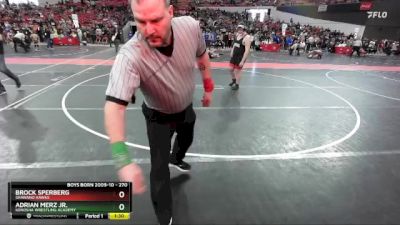 270 lbs Cons. Semi - Brock Sperberg, Shawano Hawks vs Adrian Merz Jr., Kenosha Wrestling Academy