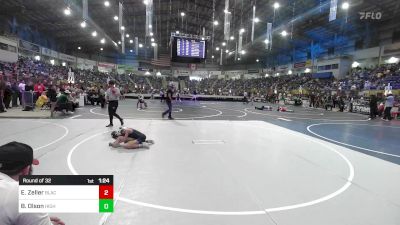 69 lbs Round Of 32 - Emery Zeller, Black Fox Wrestling Academy vs Blake Olson, Highland Recreation Association (hra)