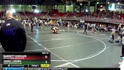 132 lbs Champ. Round 1 - Barrett Koehler, Battle Creek Brave Elite vs Owen Larsen, Tiger Wrestling Club