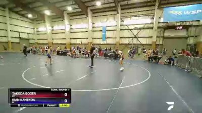 92 lbs Cons. Round 1 - Takoda Boger, UT vs Kian Kanekoa, ID