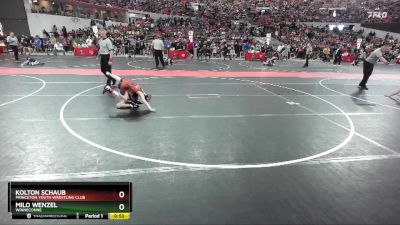 72 lbs Cons. Round 2 - Milo Wenzel, Winneconne vs Kolton Schaub, Princeton Youth Wrestling Club