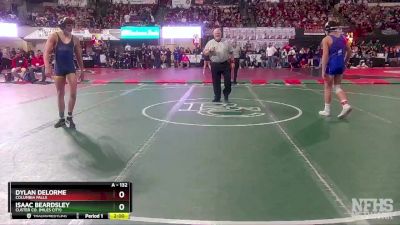 A - 132 lbs Quarterfinal - Dylan Delorme, Columbia Falls vs Isaac Beardsley, Custer Co. (Miles City)