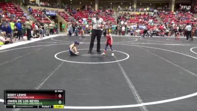 43 lbs Champ. Round 2 - Owen De Los Reyes, Kansas Young Guns Wrestling Cl vs Kody Lewis, Hugoton Wrestling Club