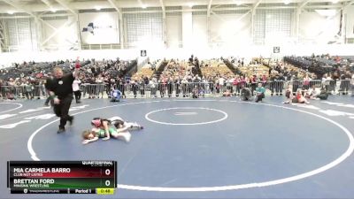 56 lbs Quarterfinal - Mia Carmela Barro, Club Not Listed vs Brettan Ford, Minisink Wrestling