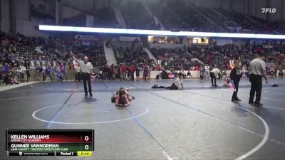 88 lbs Cons. Round 2 - Gunner Vannorman, Linn County Twisters Wrestling Club vs Kellen Williams, Dodge City Academy