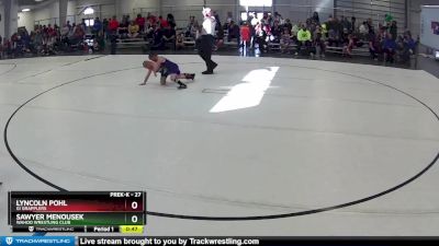 27 lbs Cons. Semi - Sawyer Menousek, Wahoo Wrestling Club vs Lyncoln Pohl, GI Grapplers