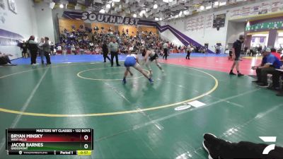 132 Boys Cons. Round 2 - Bryan Minsky, West Hills vs Jacob Barnes, Grossmont