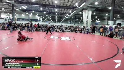 56 lbs Quarterfinal - Gable Tan, Scanlan Wrestling Academy vs Conner Haynes, Virginia Beach Fighthouse