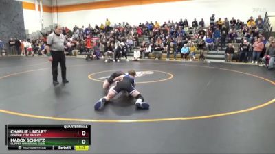 100 lbs Quarterfinal - Charlie Lindley, Central City Matcats vs Madox Schmitz, Clipper Wrestling Club