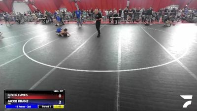 97 lbs Cons. Round 2 - Bryer Caves, WI vs Jacob Kranz, MN