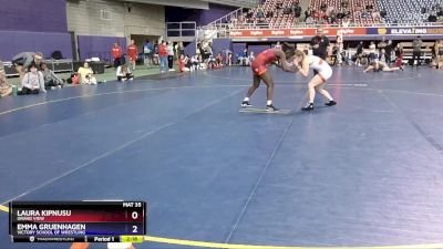 136 lbs Round 2 - Emma Gruenhagen, Victory School Of Wrestling vs Laura Kipnusu, Grand View