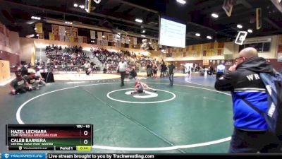 63 lbs Quarterfinal - Caleb Barrera, Central Coast Most Wanted vs Hazel Lechiara, Team Temecula Wrestling Club