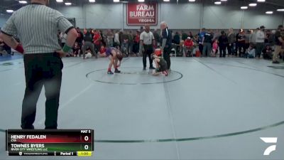 78 lbs Cons. Round 5 - Henry Fedalen, CYA vs Townes Byers, River City Wrestling LLC