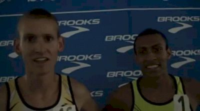 Elias Gedyon and Ryan Pickering after mile 2011 Brooks PR Invite