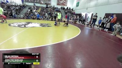 49-56 lbs Round 3 - Addilynn Barajas, Moses Lake Wrestling Club vs Milah Ortega, Scrap Yard Garage Wrestling