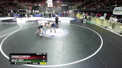 190 lbs Cons. Round 3 - Conner Stoneman, Mad Dawg Wrestling Club vs Brady West, Elk Grove Wrestling Academy