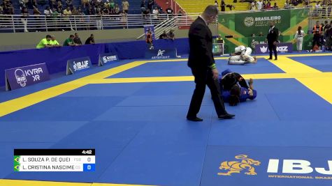 LORRAYNE SOUZA P. DE QUEIROZ vs LARISSA CRISTINA NASCIMENTO DOS 2024 Brasileiro Jiu-Jitsu IBJJF