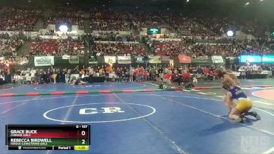 G - 107 lbs Quarterfinal - Grace Buck, Chinook Girls vs Rebecca Birdwell, Fergus (Lewistown) Girls