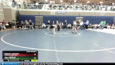 106 lbs Cons. Round 2 - Gracie Jakovac, Homedale Wrestling vs Milo Rinkus, Capital Wrestling Club