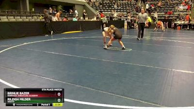 82 lbs 5th Place Match - Brinlie Bazer, Nebraska Wrestling Academy vs Rileigh Milder, WRATH