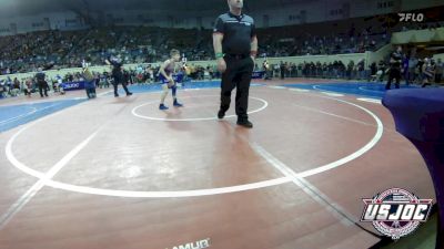 67 lbs Round Of 16 - Hudsen Earnest, OKC Saints Wrestling vs Waylon Barnes, Harrah Little League Wrestling