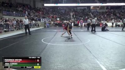 130 lbs 5th Place Match - Maverick Weyer, Bobcat Wrestling Club vs Aria Cordes, Garden City